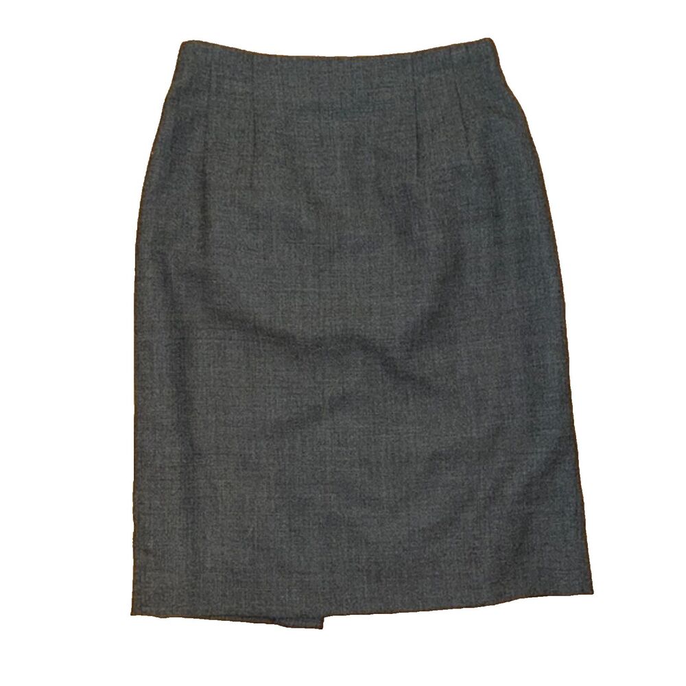 Biagio Vintage Gray Wool Pencil Skirt Women's Size 12 Classic Straight Career